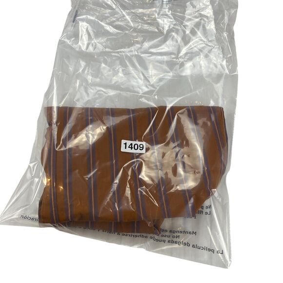 VSTR Premium Button Up Shirt Men's Large Orange Striped Long Sleeve Collared - Picture 9 of 9